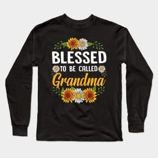 Womens Blessed To Be Called Grandma Sunflower Mothers Day 2021 Long Sleeve T-Shirt